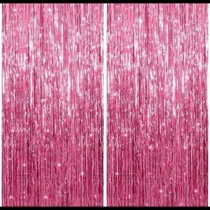 💜Iridescent 2Pack pink Fringe CurtainFoil Backdrop
PartyStreamers Decorations